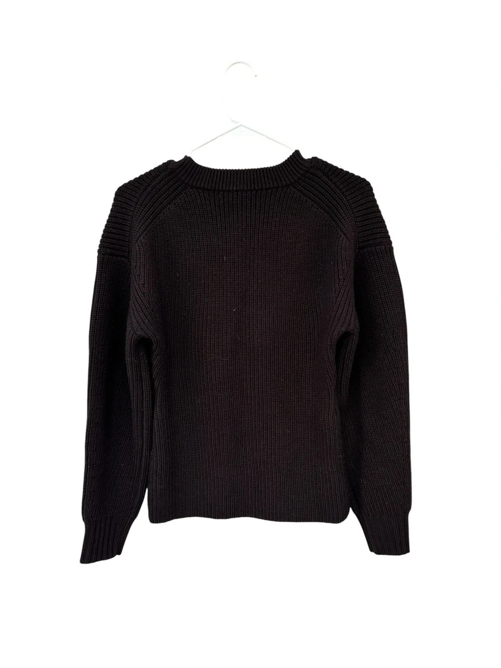 NWT J. Crew Dark Brown Ribbed Fitted-Waist Crewneck Sweater - Merino Wool - XXS